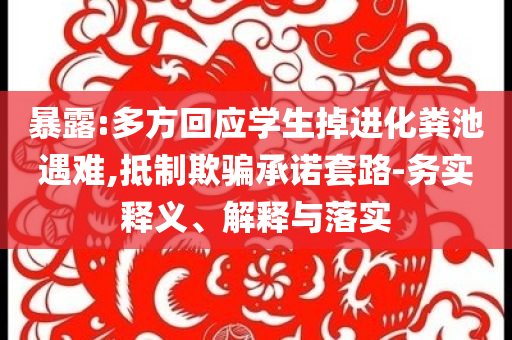 暴露:多方回應(yīng)學(xué)生掉進化糞池遇難,抵制欺騙承諾套路-務(wù)實釋義、解釋與落實