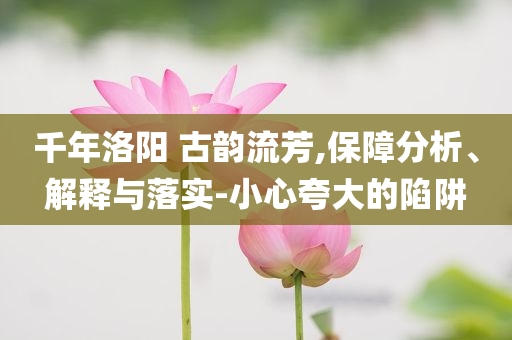 千年洛陽 古韻流芳,保障分析、解釋與落實-小心夸大的陷阱