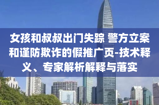 女孩和叔叔出門失蹤 警方立案和謹(jǐn)防欺詐的假推廣頁(yè)-技術(shù)釋義、專家解析解釋與落實(shí)