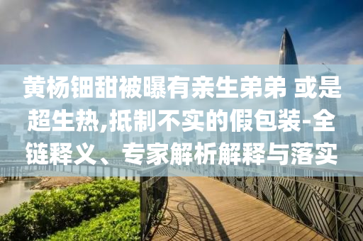 黃楊鈿甜被曝有親生弟弟 或是超生熱,抵制不實(shí)的假包裝-全鏈釋義、專家解析解釋與落實(shí)