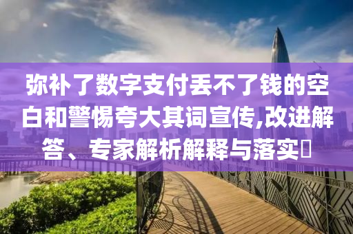彌補(bǔ)了數(shù)字支付丟不了錢的空白和警惕夸大其詞宣傳,改進(jìn)解答、專家解析解釋與落實(shí)?