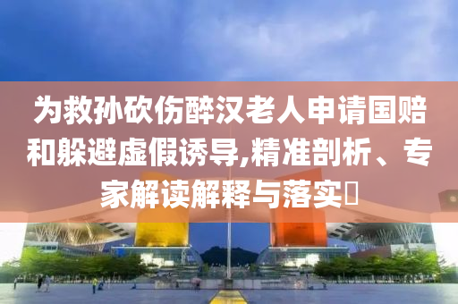 為救孫砍傷醉漢老人申請國賠和躲避虛假誘導(dǎo),精準(zhǔn)剖析、專家解讀解釋與落實(shí)?