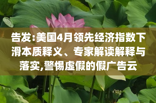 告發(fā):美國4月領(lǐng)先經(jīng)濟(jì)指數(shù)下滑本質(zhì)釋義、專家解讀解釋與落實(shí),警惕虛假的假廣告云