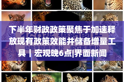 下半年財(cái)政政策聚焦于加速釋放現(xiàn)有政策效能并儲(chǔ)備增量工具｜宏觀晚6點(diǎn)|界面新聞