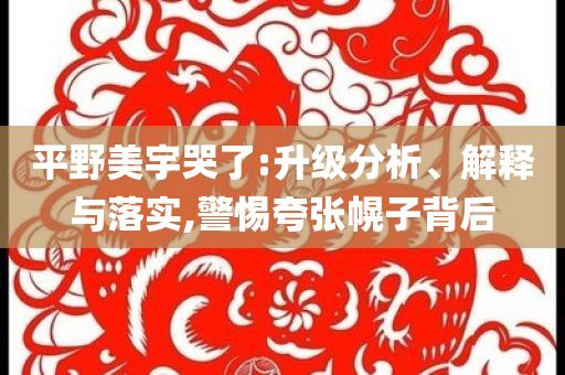 平野美宇哭了:升級分析、解釋與落實,警惕夸張幌子背后