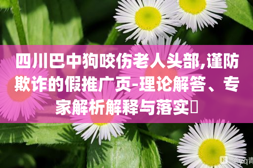 四川巴中狗咬傷老人頭部,謹(jǐn)防欺詐的假推廣頁(yè)-理論解答、專(zhuān)家解析解釋與落實(shí)?