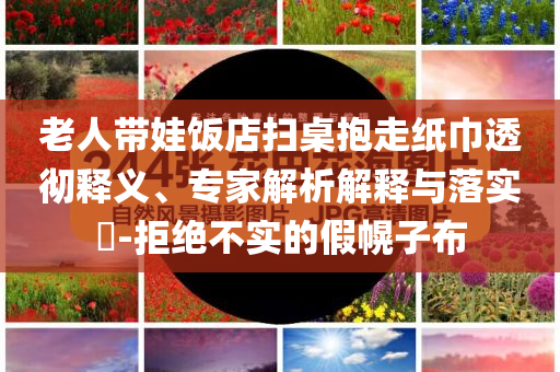 老人帶娃飯店掃桌抱走紙巾透徹釋義、專家解析解釋與落實?-拒絕不實的假幌子布