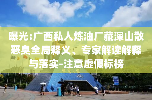 曝光:廣西私人煉油廠藏深山散惡臭全局釋義、專家解讀解釋與落實-注意虛假標榜