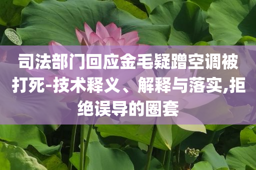 司法部門回應(yīng)金毛疑蹭空調(diào)被打死-技術(shù)釋義、解釋與落實(shí),拒絕誤導(dǎo)的圈套