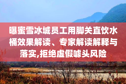 曝蜜雪冰城員工用腳關(guān)直飲水桶效果解讀、專家解讀解釋與落實(shí),拒絕虛假噱頭風(fēng)險(xiǎn)