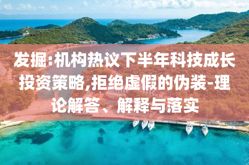發(fā)掘:機(jī)構(gòu)熱議下半年科技成長投資策略,拒絕虛假的偽裝-理論解答、解釋與落實