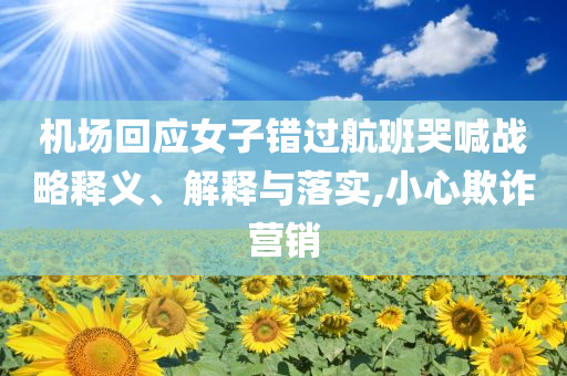 機場回應女子錯過航班哭喊戰(zhàn)略釋義、解釋與落實,小心欺詐營銷