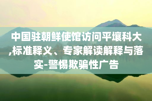 中國駐朝鮮使館訪問平壤科大,標(biāo)準(zhǔn)釋義、專家解讀解釋與落實(shí)-警惕欺騙性廣告