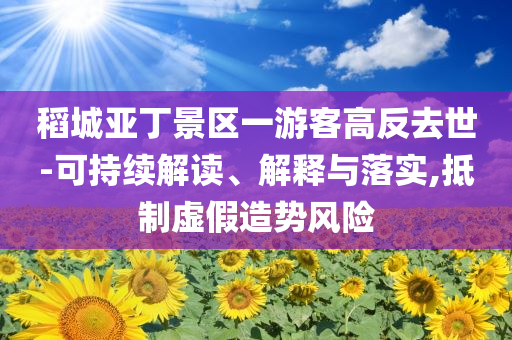 稻城亞丁景區(qū)一游客高反去世-可持續(xù)解讀、解釋與落實,抵制虛假造勢風(fēng)險