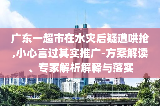 廣東一超市在水災(zāi)后疑遭哄搶,小心言過其實(shí)推廣-方案解讀、專家解析解釋與落實(shí)
