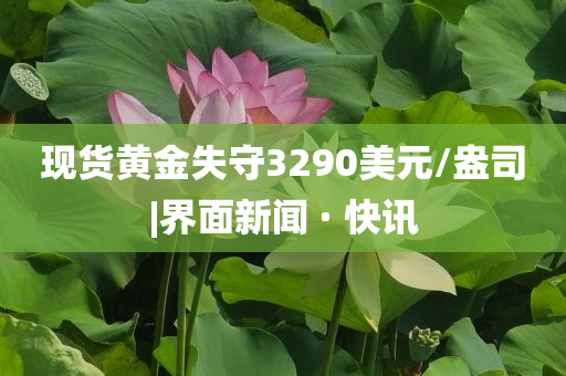 現(xiàn)貨黃金失守3290美元/盎司|界面新聞 · 快訊