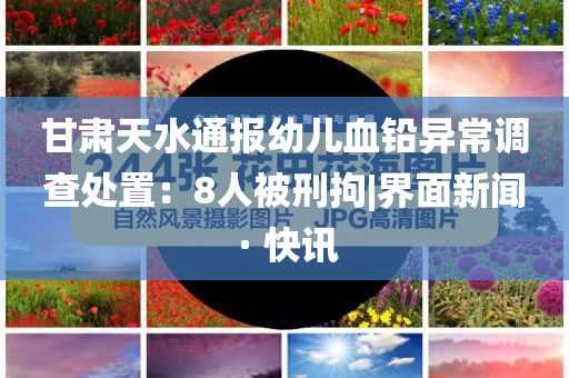 甘肅天水通報幼兒血鉛異常調(diào)查處置：8人被刑拘|界面新聞 · 快訊