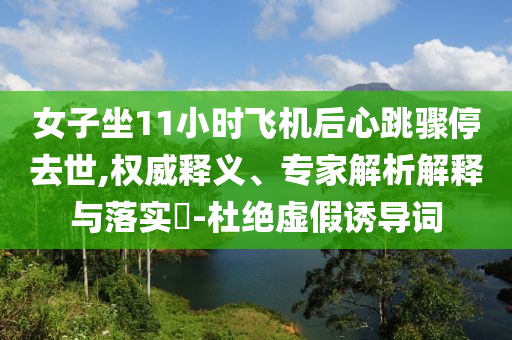 女子坐11小時飛機后心跳驟停去世,權(quán)威釋義、專家解析解釋與落實?-杜絕虛假誘導(dǎo)詞