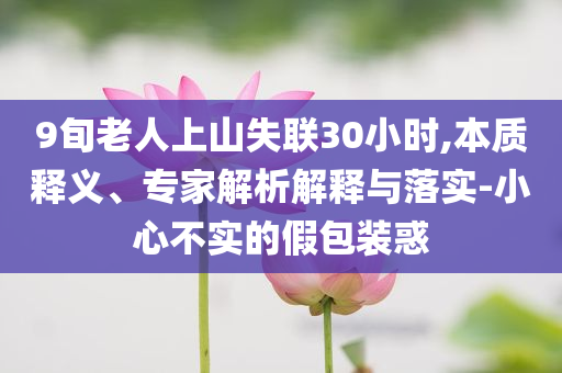 9旬老人上山失聯(lián)30小時(shí),本質(zhì)釋義、專家解析解釋與落實(shí)-小心不實(shí)的假包裝惑