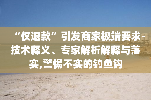 “僅退款”引發(fā)商家極端要求-技術(shù)釋義、專家解析解釋與落實(shí),警惕不實(shí)的釣魚鉤