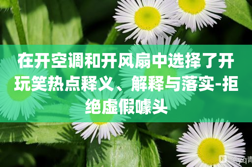 在開空調(diào)和開風(fēng)扇中選擇了開玩笑熱點(diǎn)釋義、解釋與落實(shí)-拒絕虛假噱頭