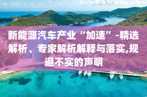 新能源汽車產(chǎn)業(yè)“加速”-精選解析、專家解析解釋與落實(shí),規(guī)避不實(shí)的聲明