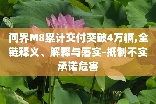問界M8累計交付突破4萬輛,全鏈釋義、解釋與落實(shí)-抵制不實(shí)承諾危害