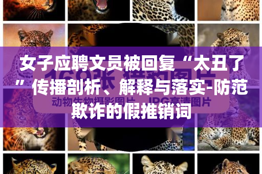 女子應聘文員被回復“太丑了”傳播剖析、解釋與落實-防范欺詐的假推銷詞