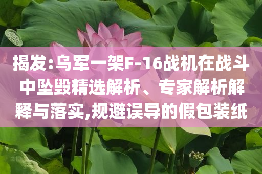 揭發(fā):烏軍一架F-16戰(zhàn)機在戰(zhàn)斗中墜毀精選解析、專家解析解釋與落實,規(guī)避誤導的假包裝紙
