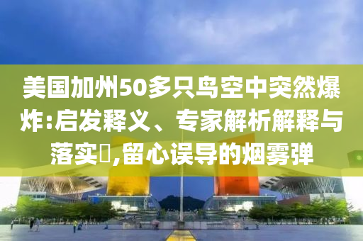 美國(guó)加州50多只鳥空中突然爆炸:啟發(fā)釋義、專家解析解釋與落實(shí)?,留心誤導(dǎo)的煙霧彈