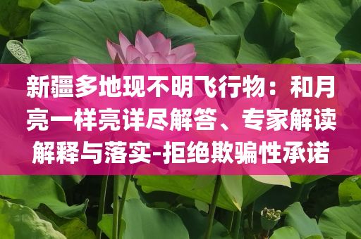 新疆多地現(xiàn)不明飛行物：和月亮一樣亮詳盡解答、專(zhuān)家解讀解釋與落實(shí)-拒絕欺騙性承諾