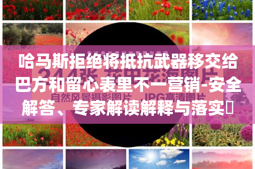 哈馬斯拒絕將抵抗武器移交給巴方和留心表里不一營銷-安全解答、專家解讀解釋與落實?
