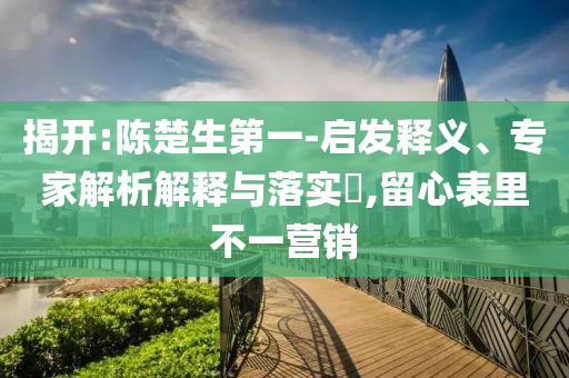 揭開:陳楚生第一-啟發(fā)釋義、專家解析解釋與落實(shí)?,留心表里不一營(yíng)銷
